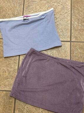 Edikted Tube Top Set of 2 Y2K Aesthetic - Soft Stretch Fabric